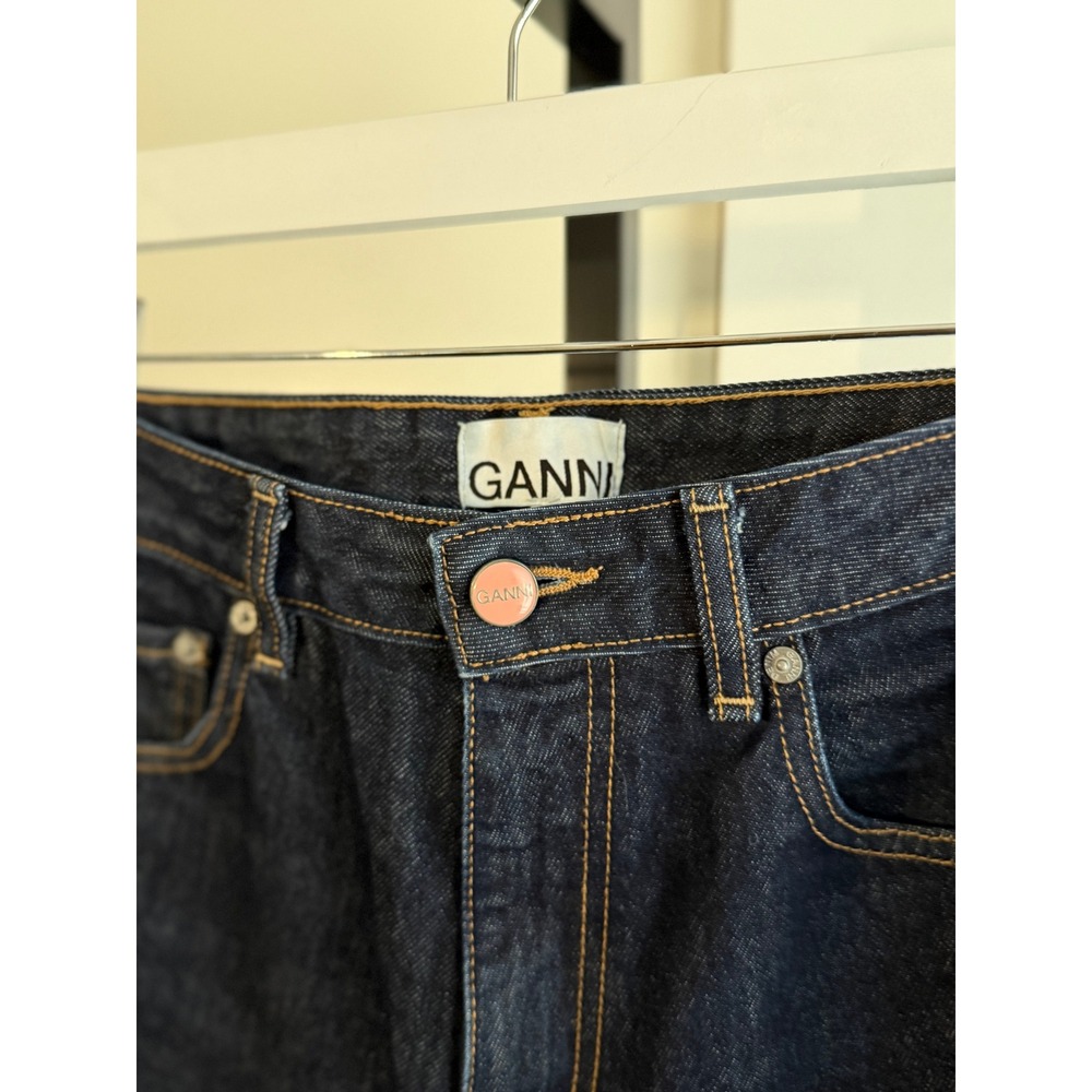 GANNI Stary Barrel Jeans – 28W x 34L – Dark Blue Rinse - Picture 4 of 7